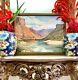 Painting River Through The Mountain Oil Art On Canvas Framed Signed Means 1969