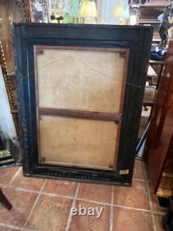 Pair of Large Antique Oil Paintings on Canvas Gilt Frame