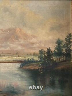 RARE Antique 19th c. Colorado Plein Air Landscape Oil Painting, Vitella Crose
