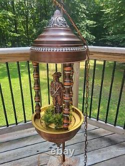 RARE Antique LARGE 36H Don Juan Mineral Oil Rain Hanging Lamp BEAUTIFUL