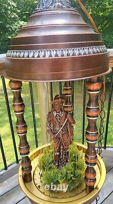 RARE Antique LARGE 36H Don Juan Mineral Oil Rain Hanging Lamp BEAUTIFUL