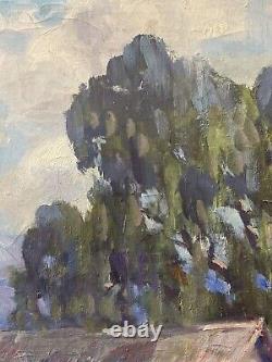 RARE Fine Antique Early California Plein Air Landscape Oil Painting AHLGREN