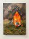 Remedios Varo, Old Painting Oil On Canvas, Signed, Unframed Good Condition