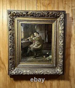 Rare Antique 1883 Francis Sydney Muschamp Masterpiece Oil Painting 33x30 Estate