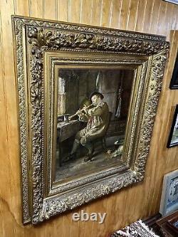 Rare Antique 1883 Francis Sydney Muschamp Masterpiece Oil Painting 33x30 Estate