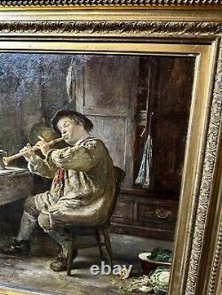 Rare Antique 1883 Francis Sydney Muschamp Masterpiece Oil Painting 33x30 Estate