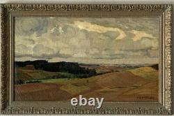 Robert Weise Antique German Landscape Impressionist Oil Painting Old 1909