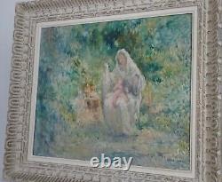 Signed Antique French Impressionist Oil Painting Henri Le Riche