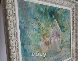 Signed Antique French Impressionist Oil Painting Henri Le Riche