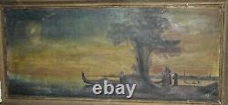 Signed antique oil painting seascape
