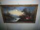 Spectacular Antique Unsigned Oil Pastel 31 X 17 Great Shape