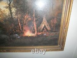 Spectacular Antique Unsigned Oil Pastel 31 x 17 Great Shape
