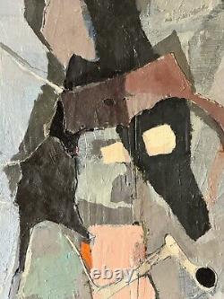 Stefan Lokos Antique Modern Abstract Expressionist Oil Painting Old Vintage Art