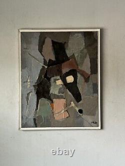 Stefan Lokos Antique Modern Abstract Expressionist Oil Painting Old Vintage Art