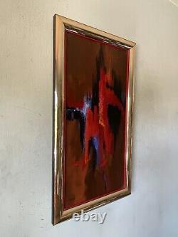 Stephen Skerce Antique Modern Abstract Expressionist Oil Painting Old Vintage 68