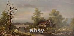 Stunning Large Vintage Landscape Oil Painting By Karson N. Framed & Signed
