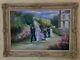 Stunning Large Vintage Original Oil On Canvas The Wedding By Jean Daumier