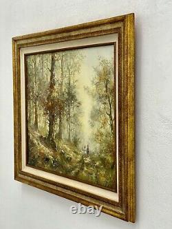 Stunning Original Oil on Canvas Beautiful Fall By Julius Polek Framed & Signed