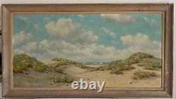 Very large coastal oil painting, signed by listed artist
