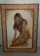 Vintage 1981 Nude Woman Large Oil Painting On Canvas Signed Marti