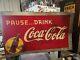 Vintage Original Antique Gas Oil General Store Large Tin Sign 1941 Coca-cola