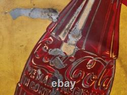 Vintage Original Antique Gas Oil General Store Large Tin Sign 1941 Coca-cola