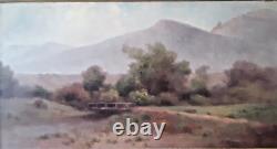 West Texas Landscape, AMERICANA, Antique Oil / Panel, 16 by 30, Exceptional