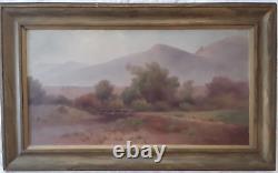 West Texas Landscape, AMERICANA, Antique Oil / Panel, 16 by 30, Exceptional