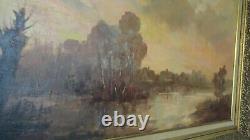 (pie) pieter jacob schmitz (1904-1972) antique painting oil on canvas big art