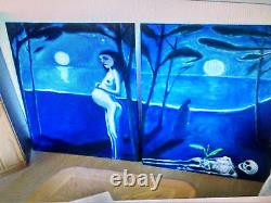 1960 Très Rare Grand 2 Peintures À L'huile Du Vieux Vietnam Par Yuri Mason 36x48 100 000 $