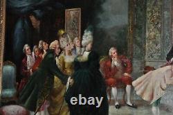 19ème Siècle Palatial Antique Peinture Jeune Mozart Et Marie Antoinette'