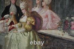 19ème Siècle Palatial Antique Peinture Jeune Mozart Et Marie Antoinette'