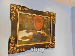 Adele Andres C. 1920 Peinture à l'huile de nature morte post-impressionniste antique vibrante