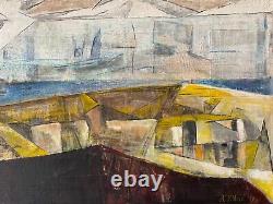 Ancien Vintage MID Century Modern Abstract Expressionist Peinture À L'huile, Æ Nash