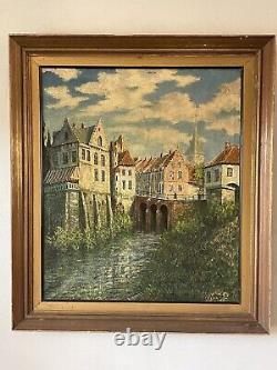 Ancienne Belgique Paysage Impressionniste Peinture À L'huile Vieille Europe Belge 1912