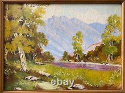 Ancienne Peinture À L'huile De Paysage Impressionniste De La Vieille Californie, Tompkins 1940