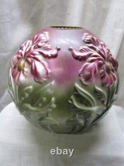 Antique Pittsburgh Peint Regal Iris Parlor Vase Avec La Lampe À Vent