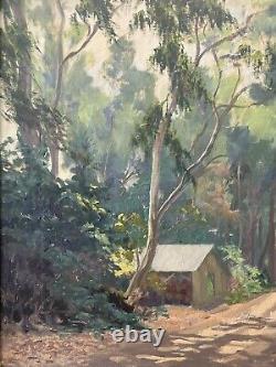 Beau ancien tableau à l'huile de paysage de Californie en plein air, ADDISON JOHNSON