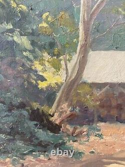 Beau ancien tableau à l'huile de paysage de Californie en plein air, ADDISON JOHNSON