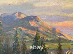 Beau tableau ancien de paysage en plein air de Californie à l'huile, Gershuni 1947