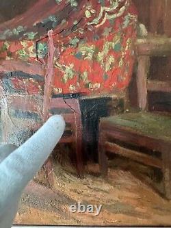 FINE ANTIQUE EUROPEAN IMPRESSIONIST OIL PAINTING OLD MODERN ART DECO MYSTERY 30s<br/>
 <br/>	Belle peinture à l'huile impressionniste européenne ancienne moderne Art Déco mystère des années 30