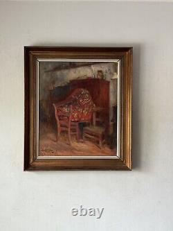 FINE ANTIQUE EUROPEAN IMPRESSIONIST OIL PAINTING OLD MODERN ART DECO MYSTERY 30s<br/> 		<br/> 

Belle peinture à l'huile impressionniste européenne ancienne moderne Art Déco mystère des années 30