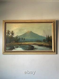 Frédérik Kasenda Antique Volcano Payscape Oil Planting Old Indonesia Asie 30s