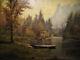 Grande Peinture À L'huile Antique EncadrÉe Sur Toile Attribuée à Albert Bierstadt