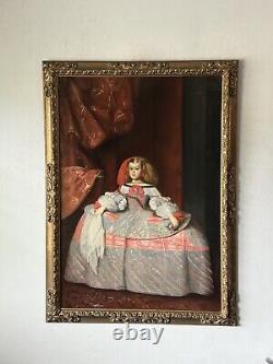 Grand portrait à l'huile d'une célèbre femme antique, la reine Marguerite Thérèse d'Espagne