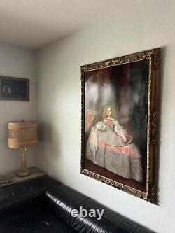 Grand portrait à l'huile d'une célèbre femme antique, la reine Marguerite Thérèse d'Espagne