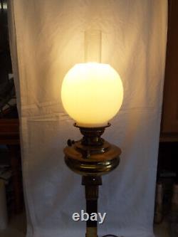 Grande lampe à huile Veritas antique de 1901 convertie en électricité