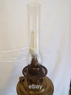 Grande lampe à huile Veritas antique de 1901 convertie en électricité