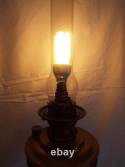 Grande lampe à huile Veritas antique de 1901 convertie en électricité