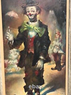 Grande peinture à l'huile de clown par Julian Ritter, 49X33